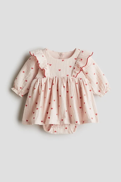 Ruffle-Trimmed Bodysuit Dress
