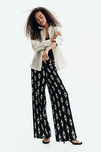 Wide-Leg Gathered-Waist Pants