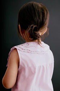 Cotton Romper Suit with Sailor Collar