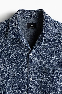 Chemise ample en denim à motif