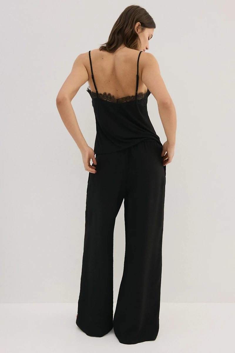 Viscose-Blend Drawstring Pants