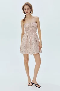 Cotton Dress with Tie-Top Shoulder Straps