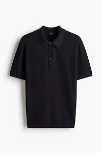 Slim-Fit Textured-Knit Polo Shirt