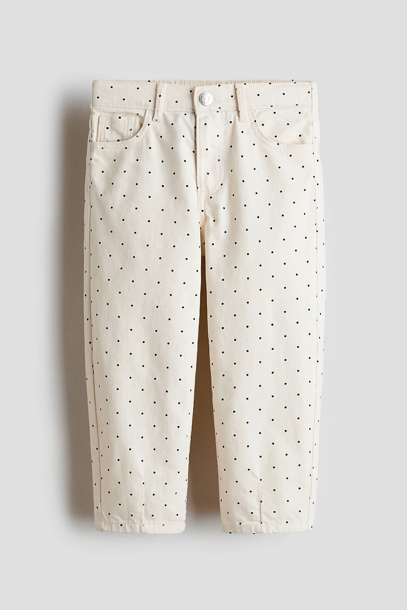 Cotton twill barrel trousers