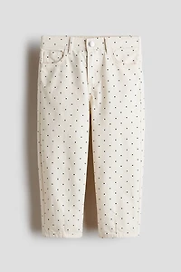Cotton twill barrel trousers