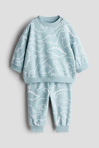2-Piece Printed Brushed-Inside Sweatsuit