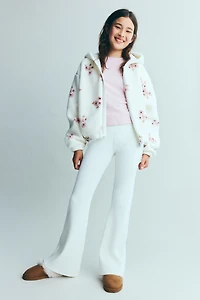 Flared Rib-Knit Pants