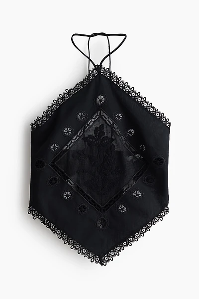 Lace-Detail Halterneck Top