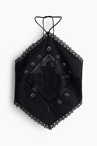 Lace-Detail Halterneck Top