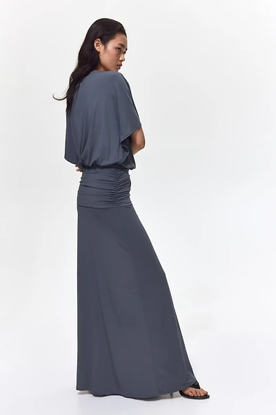 Robe maxi à effet drapé