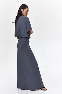 Robe maxi à effet drapé