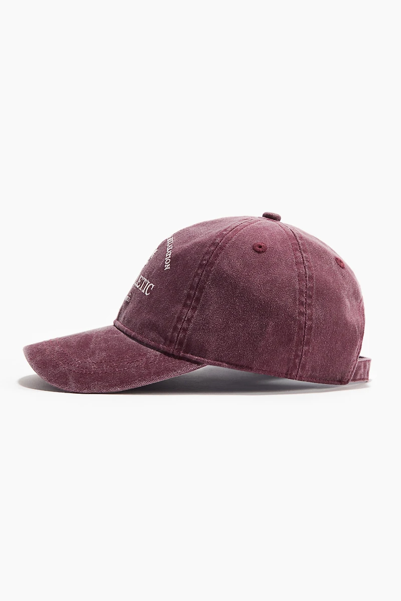 Embroidered-motif Twill Cap