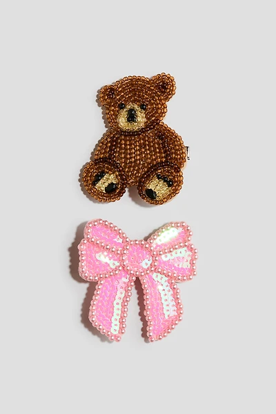 2-Pack Beaded Hair Clips