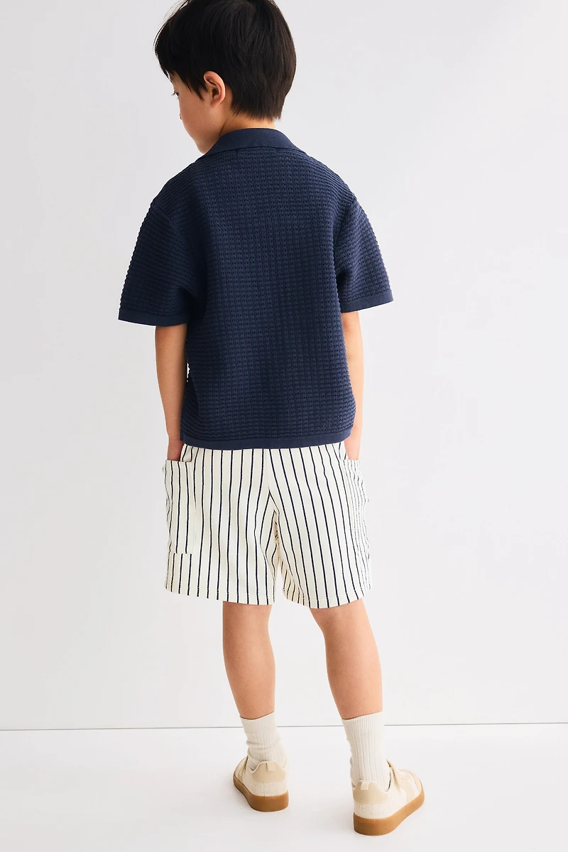 Textured jersey shorts