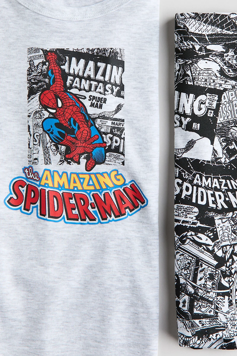 Snug-Fit Printed Cotton Pajamas