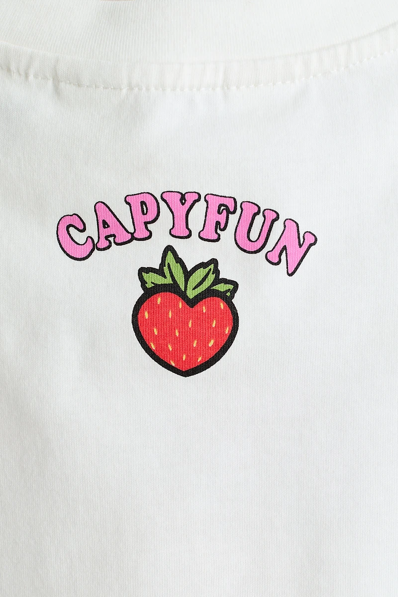 Cotton T-Shirt with Printed Motif