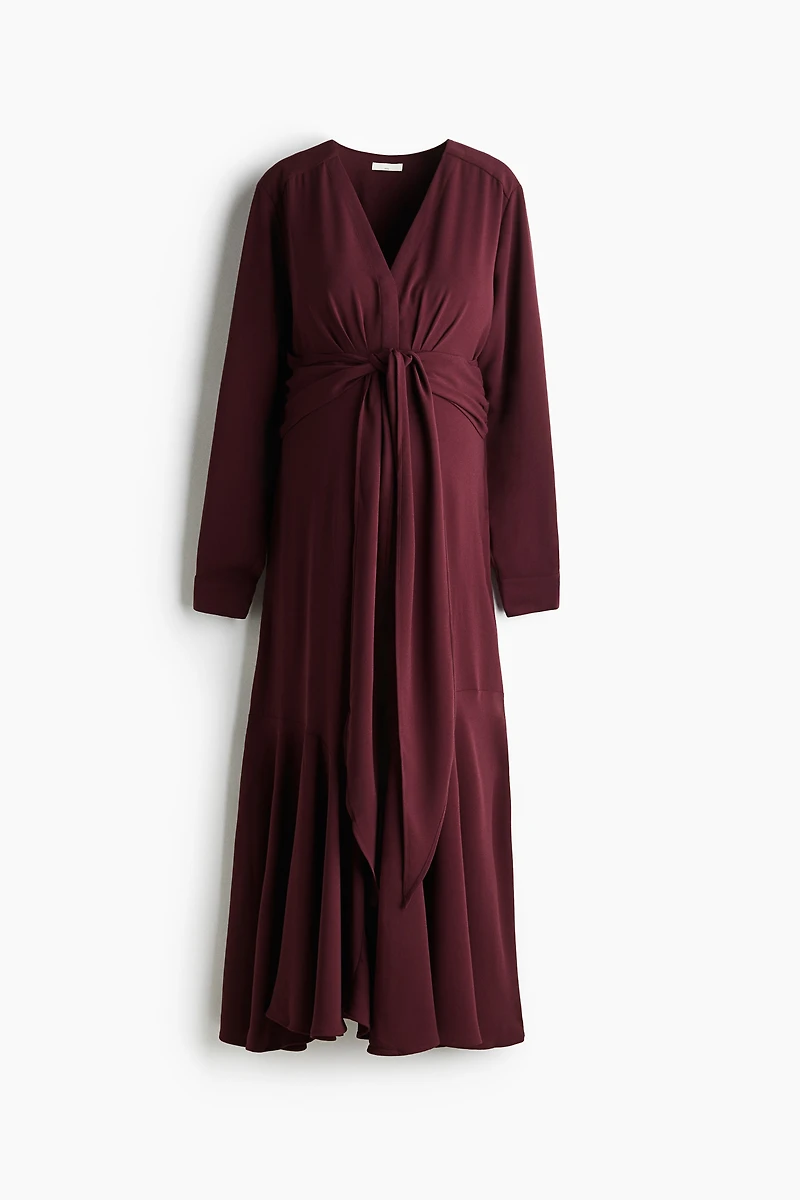 MAMA Tie-Detail Crêpe Dress