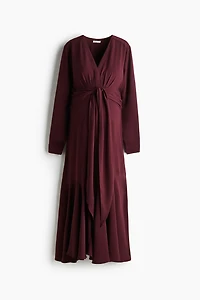 MAMA Tie-Detail Crêpe Dress