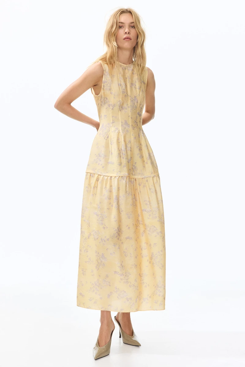 Patterned Flared-Skirt Dress