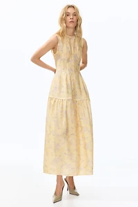 Patterned Flared-Skirt Dress