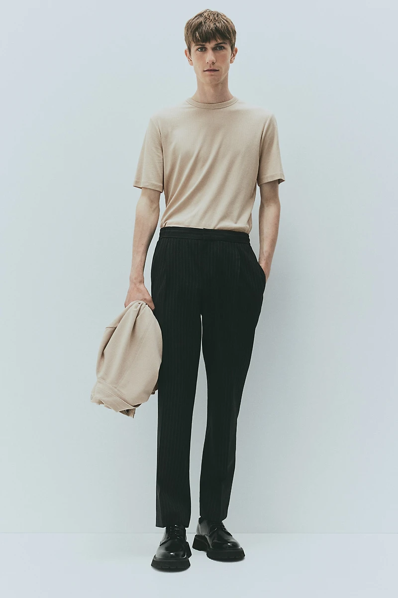 Slim-Fit Ribbed T-Shirt