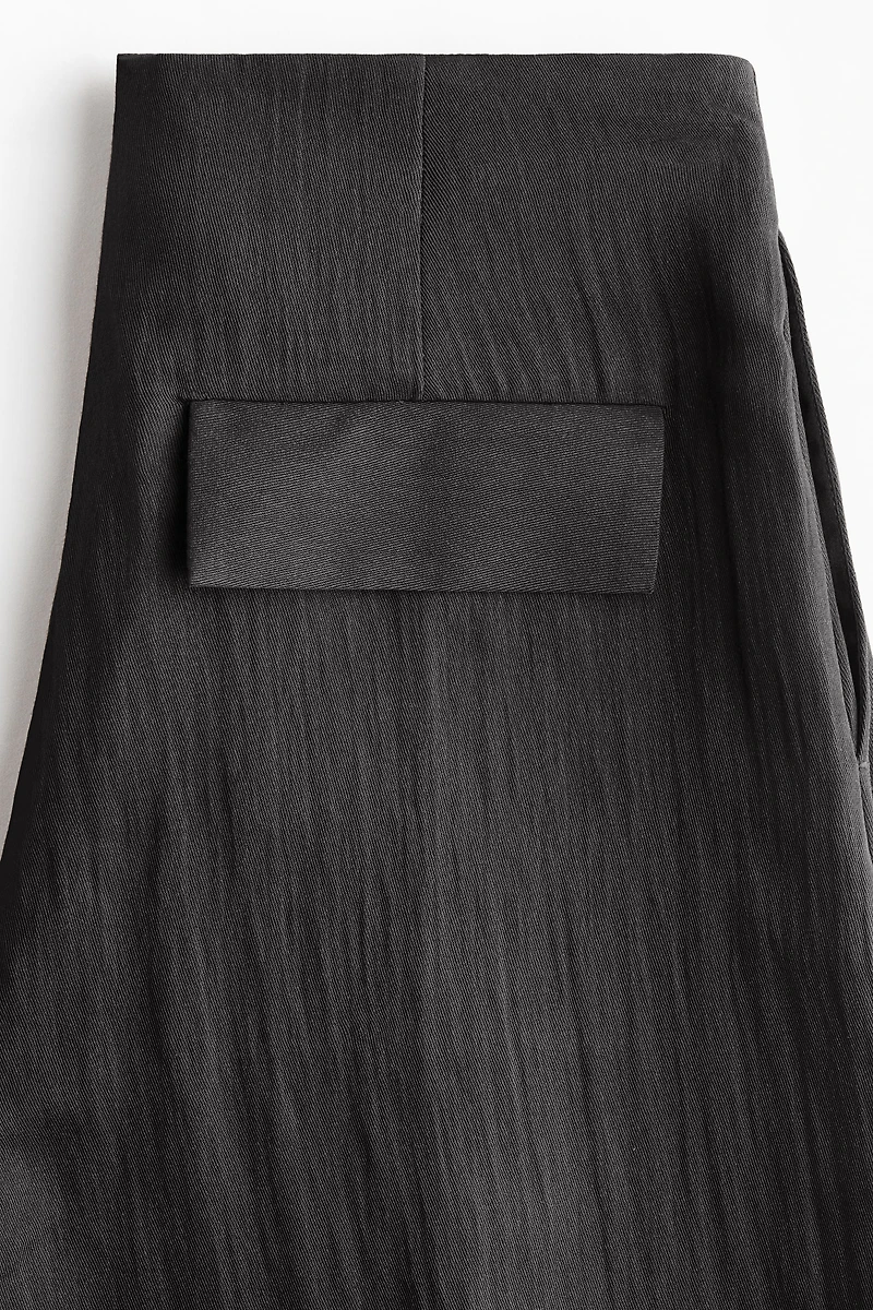 Crinkled Barrel-Leg Pants