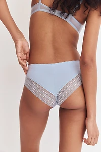 Lot de 3 culottes Hipster en coton et dentelle