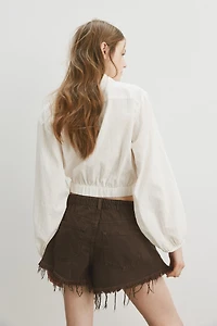 Frayed Denim Shorts