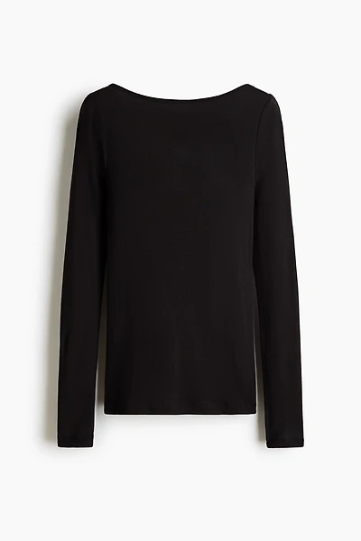 Boat-Neck Cotton Top