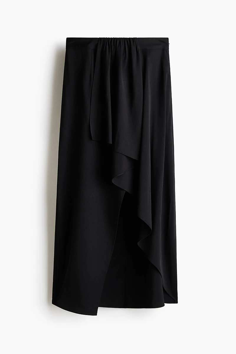 Draped-Panel Asymmetric Skirt