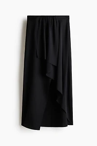 Draped-Panel Asymmetric Skirt