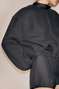 Rhinestone-embellished bomber jacket