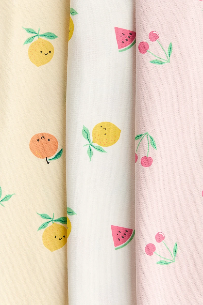 3-Pack Short Cotton Pajama Jumpsuits