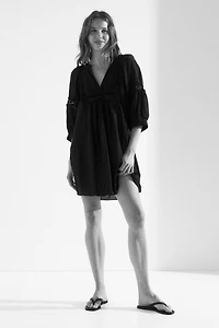 Lace-Inset Tunic Dress