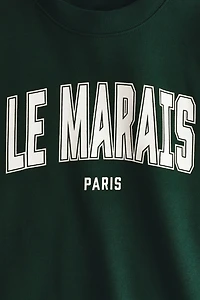 Sweatshirt with Printed Motif