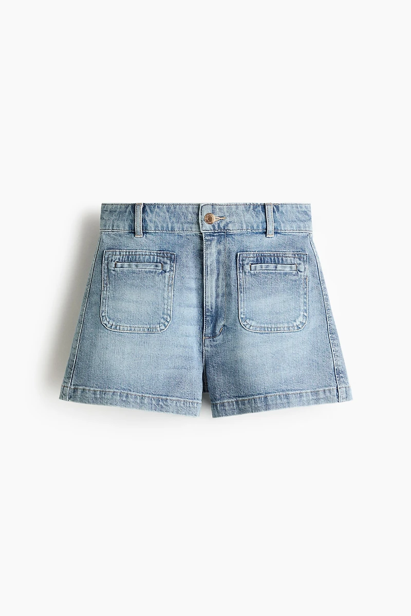 High-Waist Denim Shorts