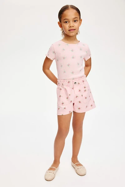 Twill Paper-Bag Shorts