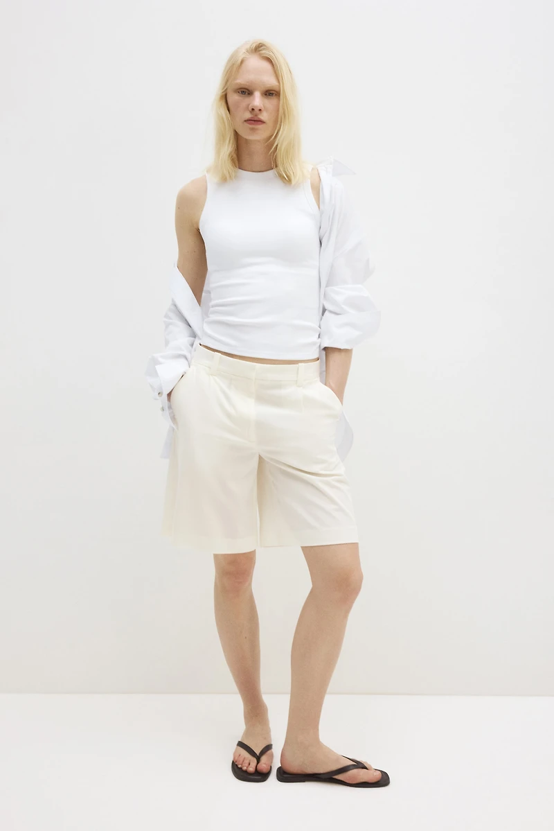 Camisole côtelée moulante rafraîchissante