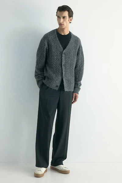 Loose-Fit Wool-Blend Cardigan