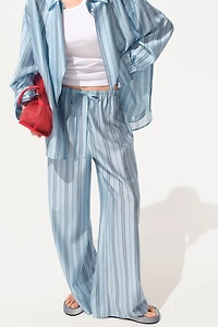 Wide-Leg Drawstring Pants