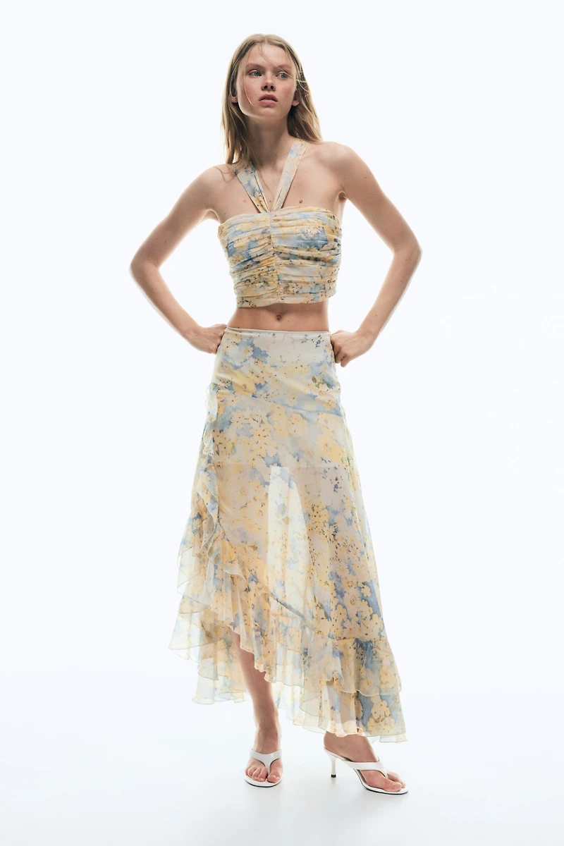 Flounce-Trimmed Skirt