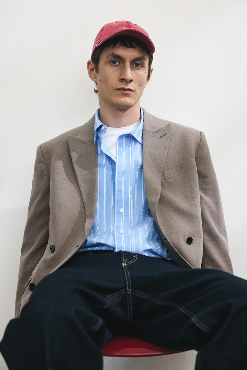 Relaxed-Fit Double-Breasted Jacket