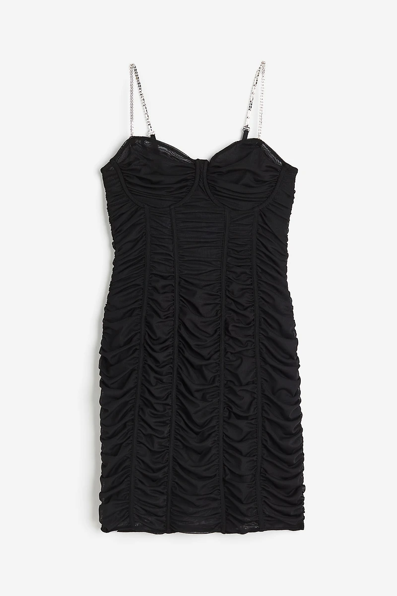 Robe moulante avec bretelles à strass