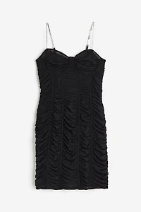 Robe moulante avec bretelles à strass