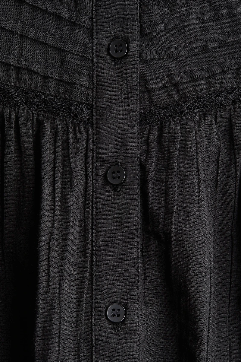 Ruffle-Collar Cotton Blouse