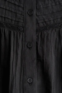 Ruffle-Collar Cotton Blouse