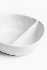 Irregular-Shaped Stoneware Serving Bowl