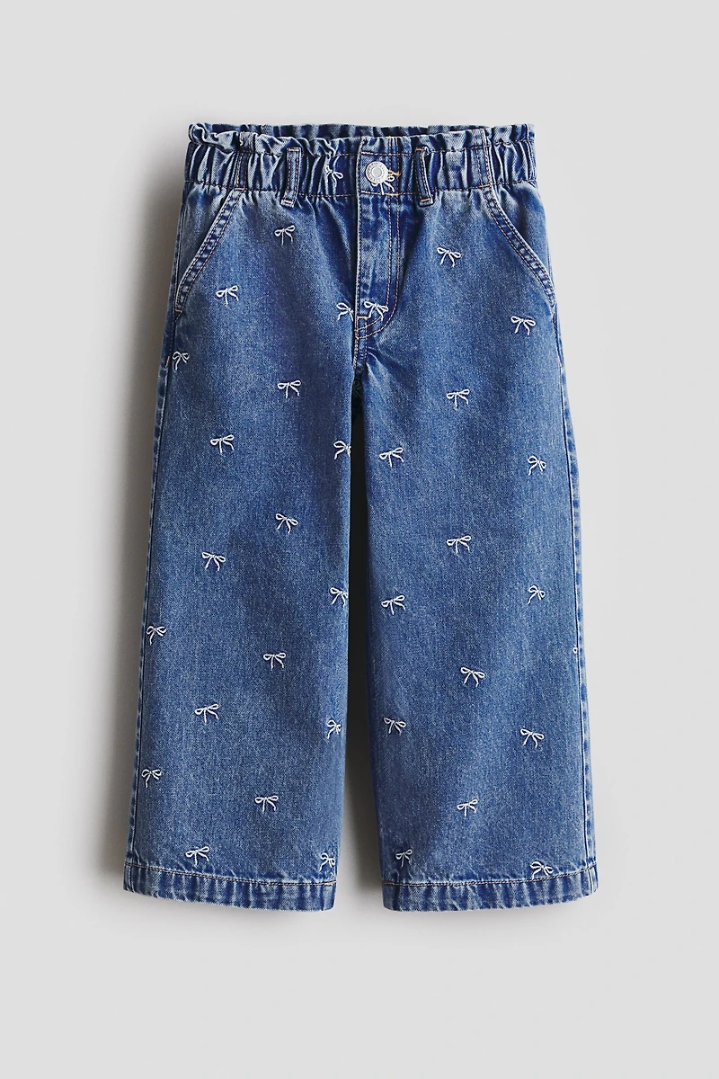 Wide Leg Paper-Bag Jeans