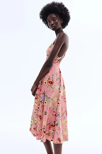 Robe évasée en lin mélangé
