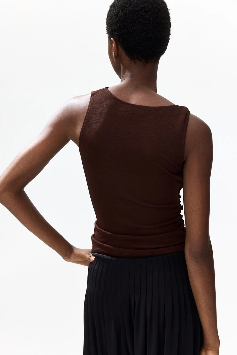Beaded-Detail Draped Top